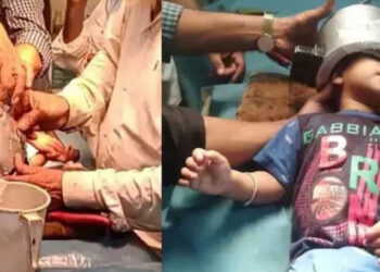 ಮಗುವಿನ ತಲೆ ಕುಕ್ಕರ್ ಒಳಗೆ