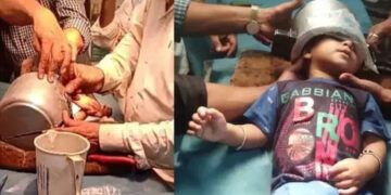 ಮಗುವಿನ ತಲೆ ಕುಕ್ಕರ್ ಒಳಗೆ