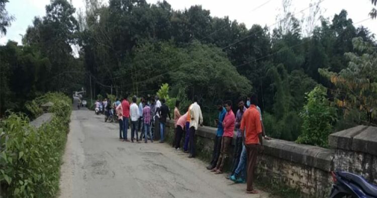 Bhadra river bride near magundi where a person fell