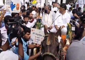 ಬಿಜೆಪಿ ಸರ್ಕಾರಕ್ಕೆ ಟಾಂಗಾ ಜಾಥಾದ ತಿರುಗೇಟು