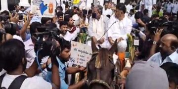 ಬಿಜೆಪಿ ಸರ್ಕಾರಕ್ಕೆ ಟಾಂಗಾ ಜಾಥಾದ ತಿರುಗೇಟು