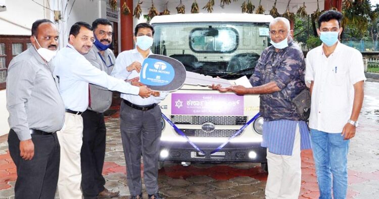 Ambulance offered to Goshala from Karnataka Bank CSR Fund