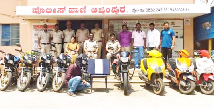 14 bikes worth Rs 5.10 lakh seized in Ajjampur