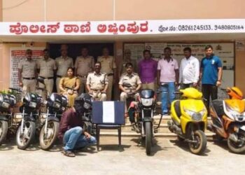 ಕಳ್ಳತನ ಆರೋಪಿಯಿಂದ 5.10 ಲಕ್ಷ ಮೌಲ್ಯದ 14 ಬೈಕ್‌ಗಳ ವಶ