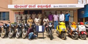 ಕಳ್ಳತನ ಆರೋಪಿಯಿಂದ 5.10 ಲಕ್ಷ ಮೌಲ್ಯದ 14 ಬೈಕ್‌ಗಳ ವಶ