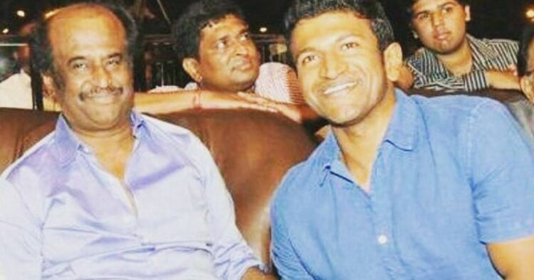Rajinikanth with Puneeth Rajkumar