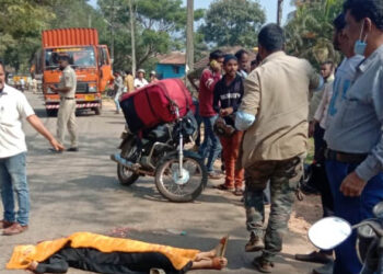 ರಸ್ತೆಅಪಘಾತದಲ್ಲಿ ವಾಹನದ ಚಕ್ರ ಹರಿದು ಮಹಿಳೆ ಸಾವು