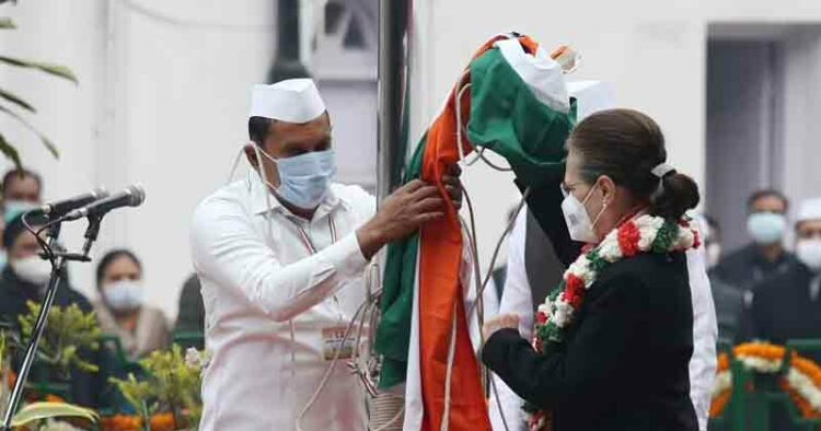 Flag falls off on Congress Foundation Day